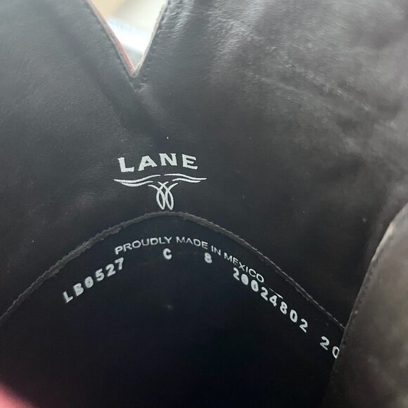 Lane MONICA Knee High Womens Cowboy Boots 8 Red Leather Western Style 17" Tall - Picture 9 of 11